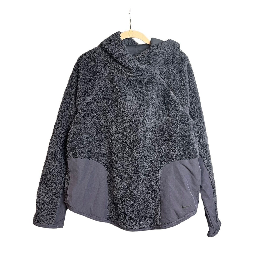 Nike Women's Sherpa Therma Fleece Training Hoodie Purple Size Medium